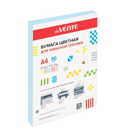 Бумага deVente, пастель А4, 80г/м ,50 л голубая, 2072700