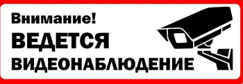 Виниловая наклейка 'Внимание ведется видеонаблюдение', 27х12 см