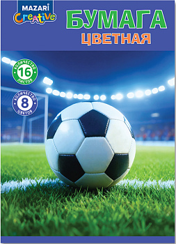 Набор цветной бумаги 16 л., 8 цв., односторонняя, М-17400